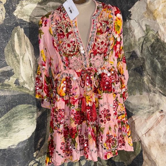 Boho Floral Tunic-Made in Italy - Picture 1 of 2